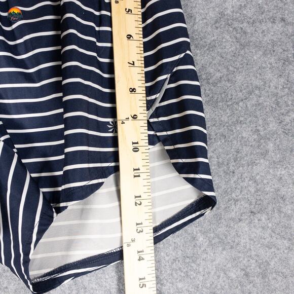 Athleta Athletic Running Shorts Navy Blue White Striped Racer Run Women's Small - Picture 6 of 11